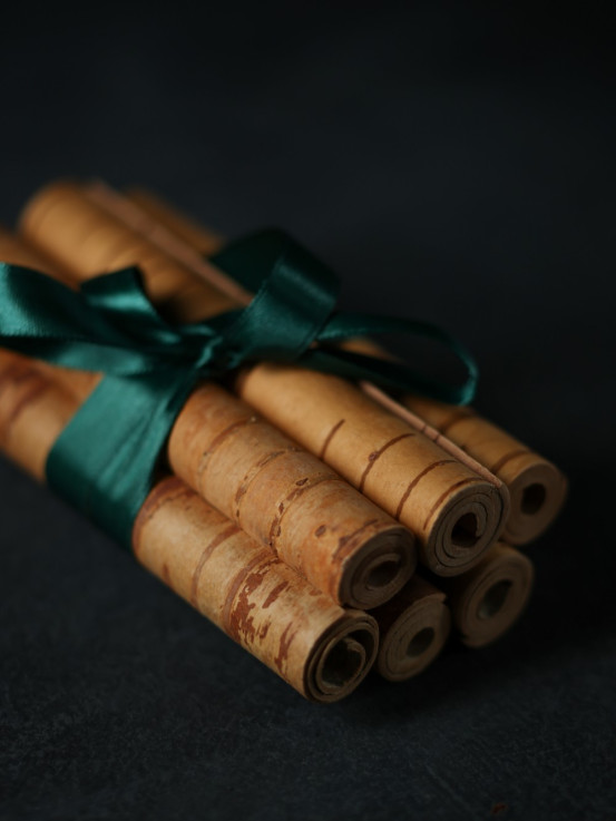 Birch bark rolls for tableware – 6pcs.
